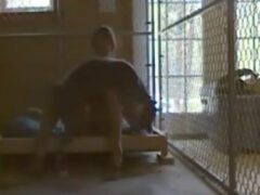 Slut zoophilia with a dog in the kennel