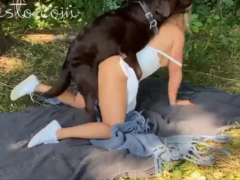 Blonde made outdoor zoo porn video