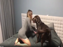 Assy blonde fucking her blind brother’s guide dog